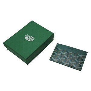 GOYARD Saint Sulpice Card Wallet leather green herringbone pattern